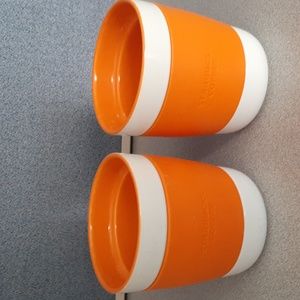 Starbucks Brand Orange and White Coffee/Tea Mugs, Set of 2